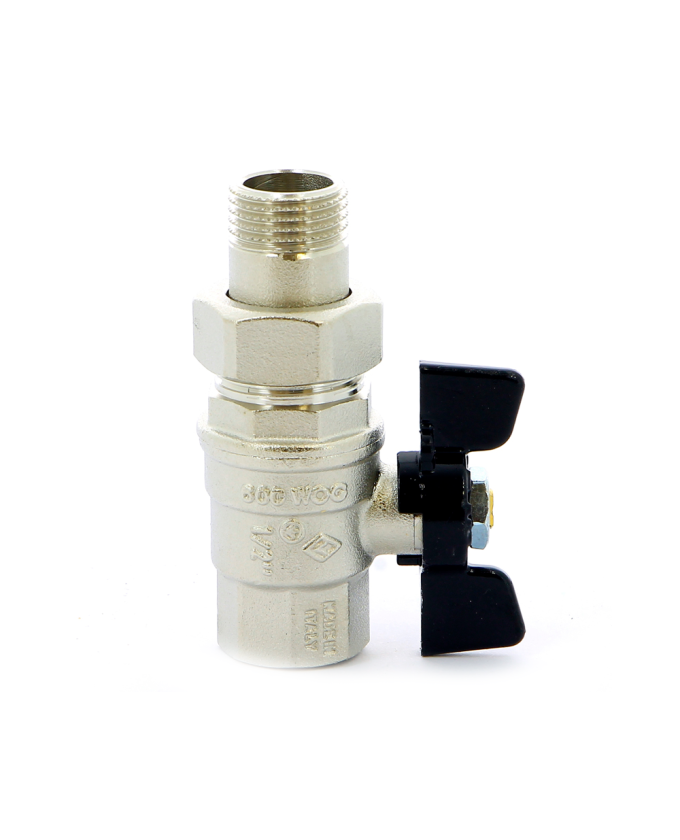 Кран шаровой Bugatti HP-BP 1/2", 322-T, со сгоном